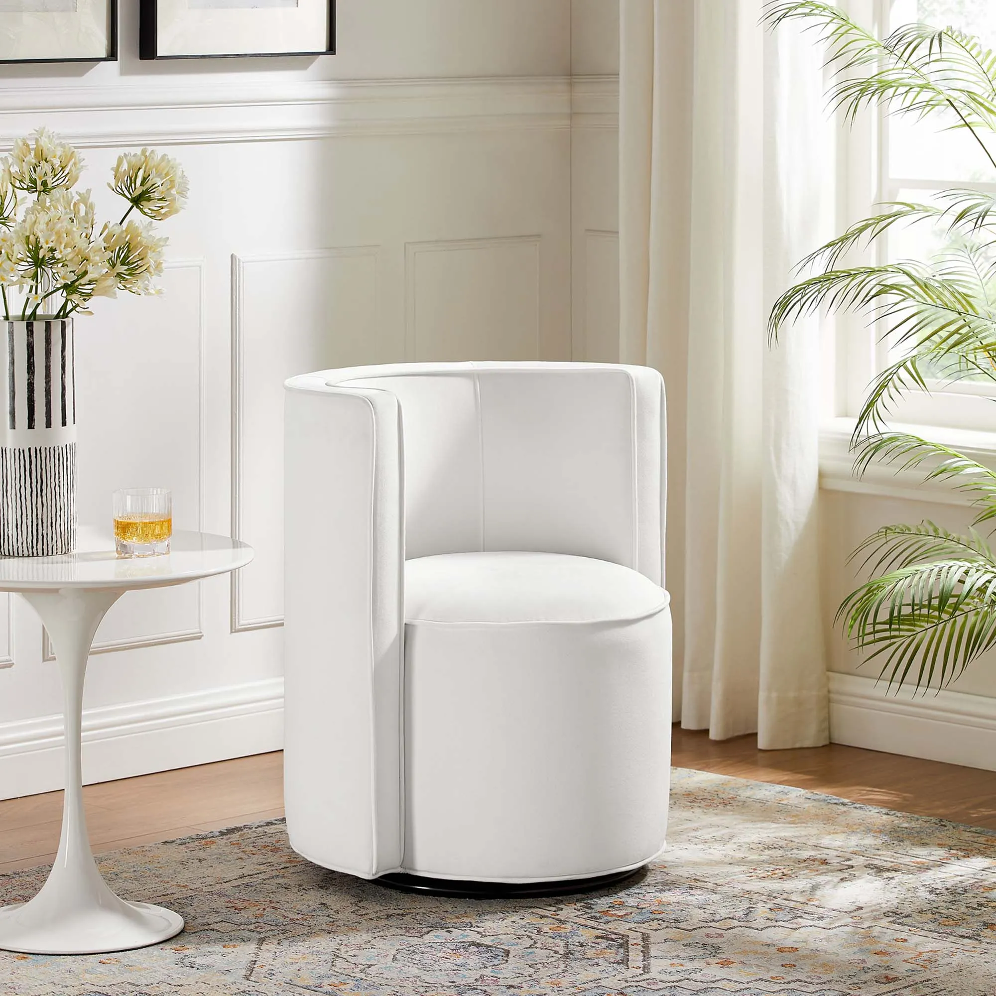 Della Performance Velvet Fabric Swivel Chair by Modway