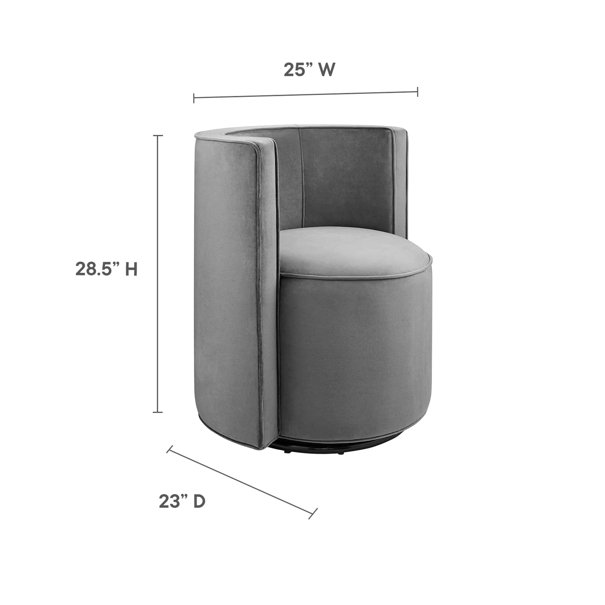 Della Performance Velvet Fabric Swivel Chair by Modway