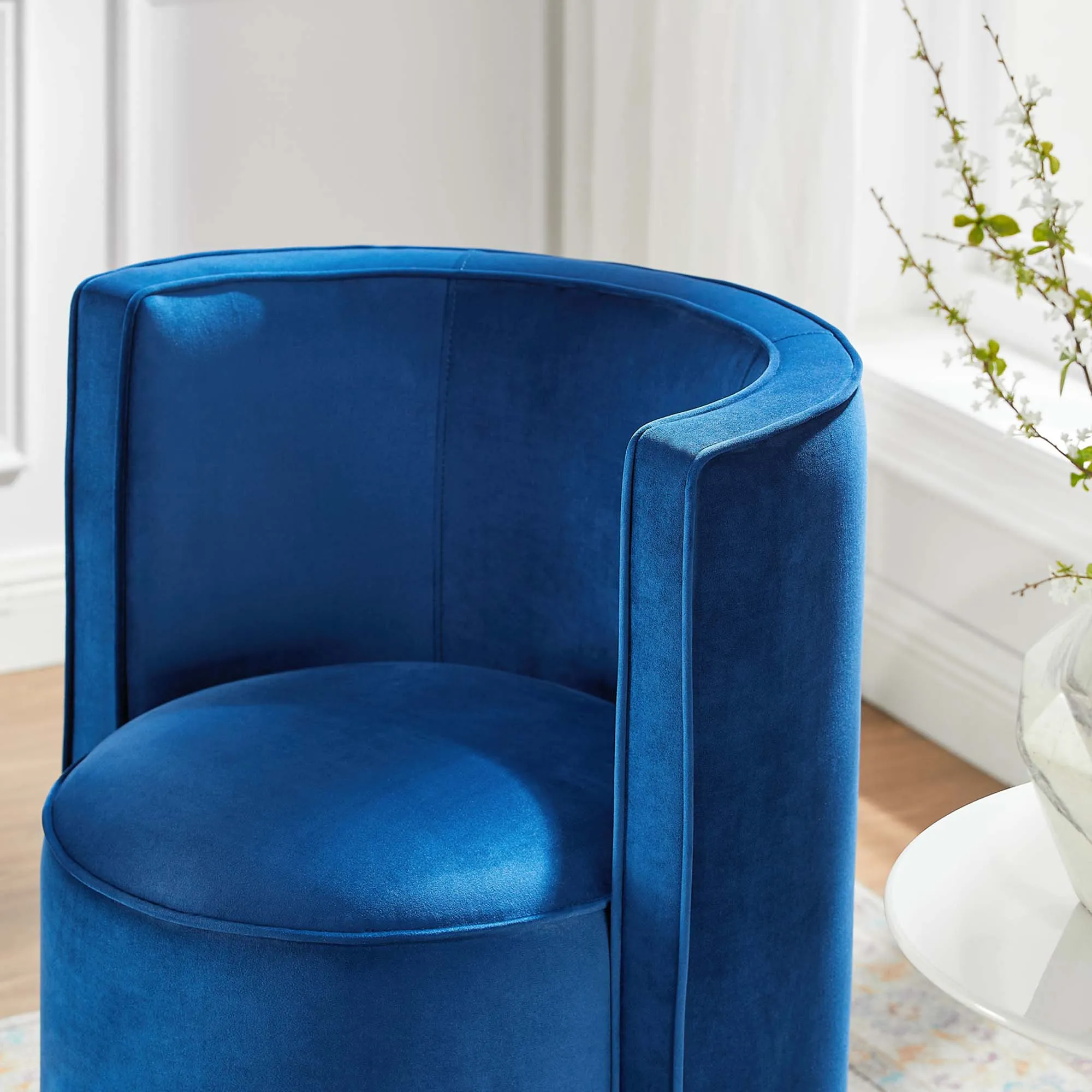 Della Performance Velvet Fabric Swivel Chair by Modway