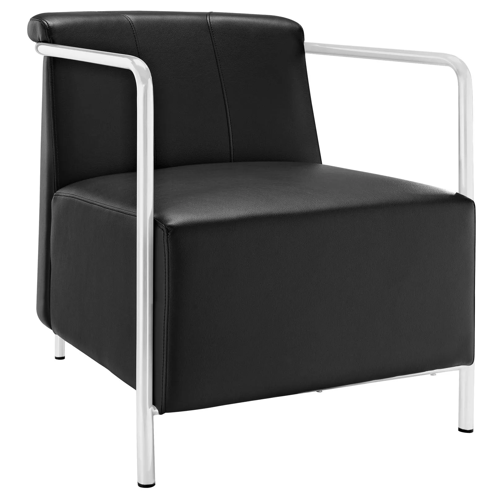 Ebb Upholstered Vinyl Lounge Chair by Modway