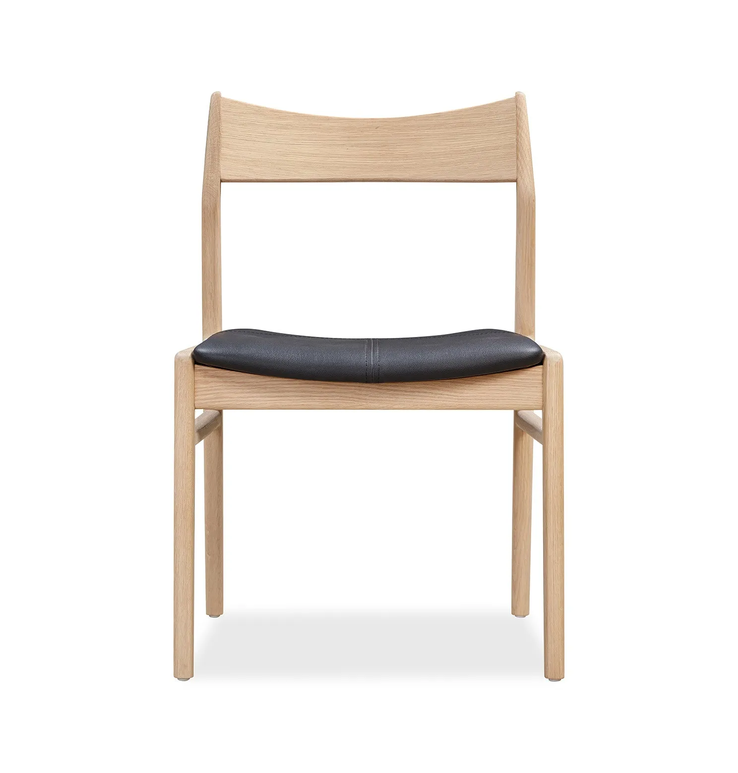 Eclipse Dining Chair - Oak / Black Leather