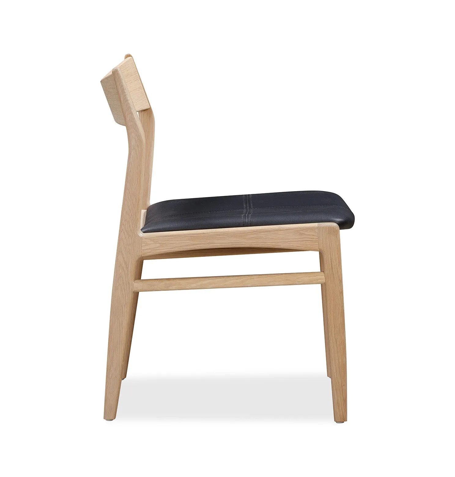 Eclipse Dining Chair - Oak / Black Leather