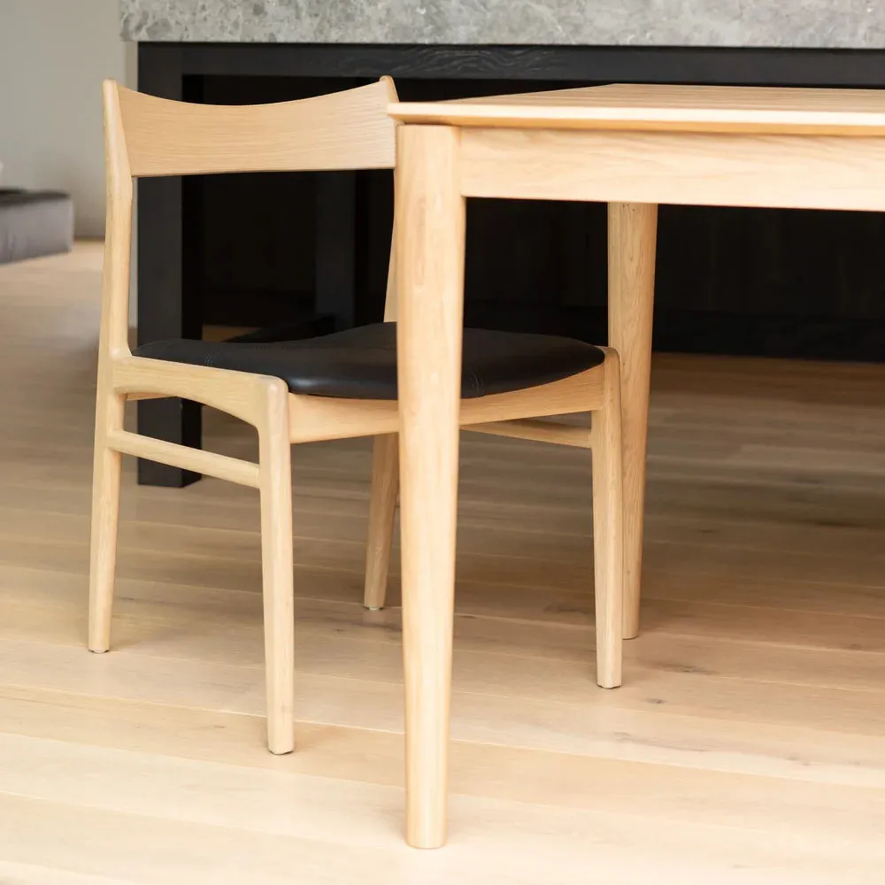 Eclipse Dining Chair - Oak / Black Leather