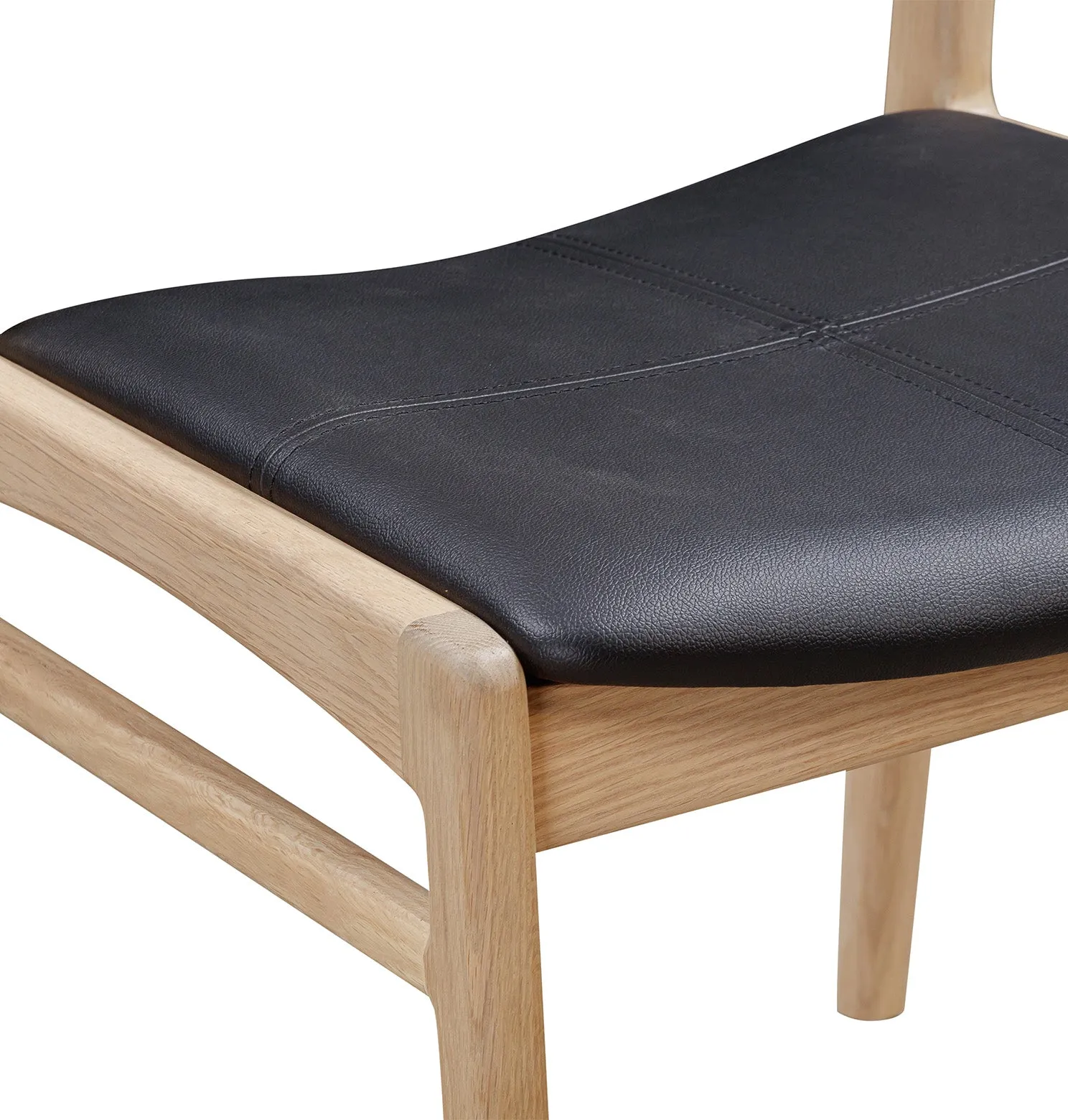 Eclipse Dining Chair - Oak / Black Leather