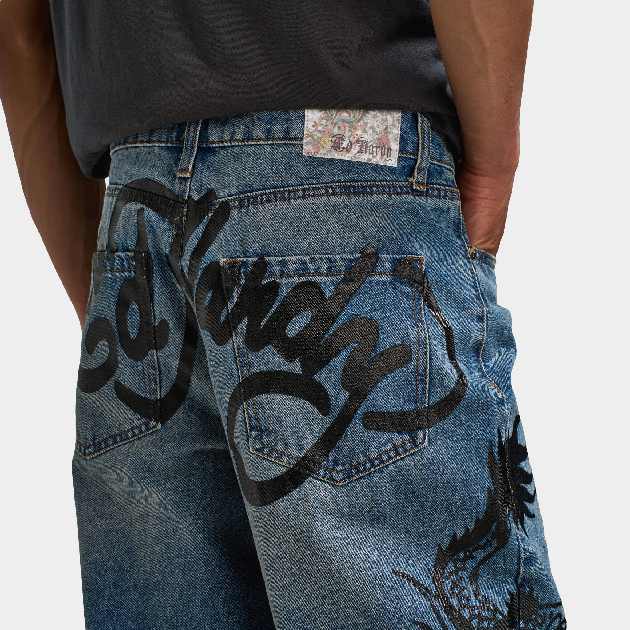 Ed Hardy Dragons Jeans / Light Vintage Wash