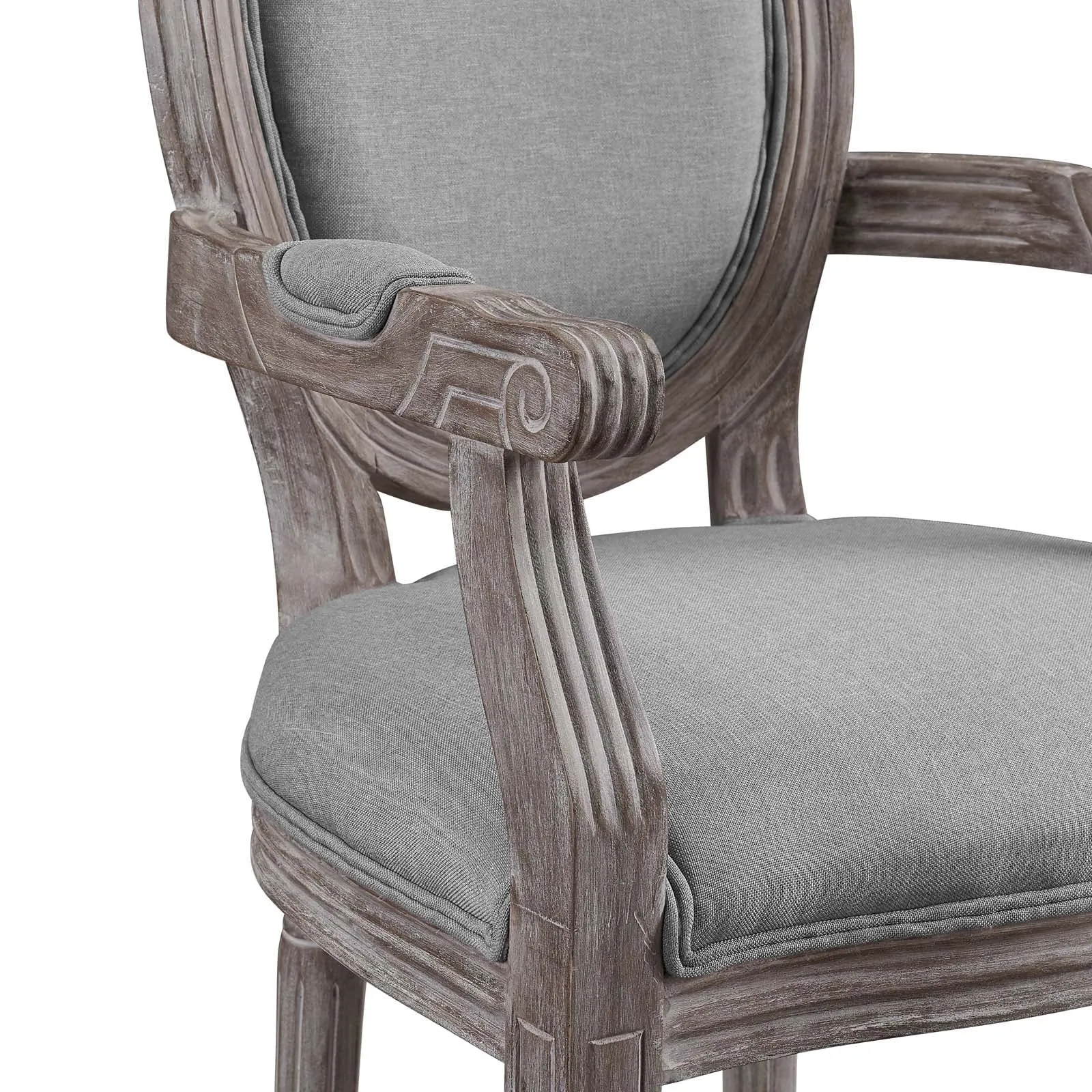 Emanate Vintage French Upholstered Fabric Dining Armchair by Modway