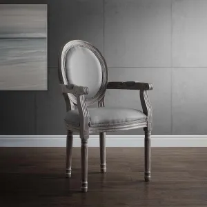 Emanate Vintage French Upholstered Fabric Dining Armchair by Modway