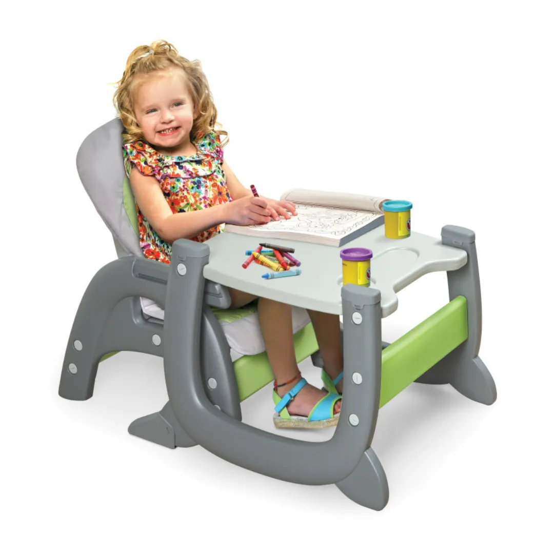 Envee II Baby High Chair with Playtable Conversion - Gray/Green