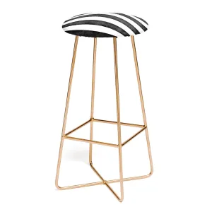 FARMHOUSE SHABBY STRIPES BLACK Bar Stool by Monika Strigel