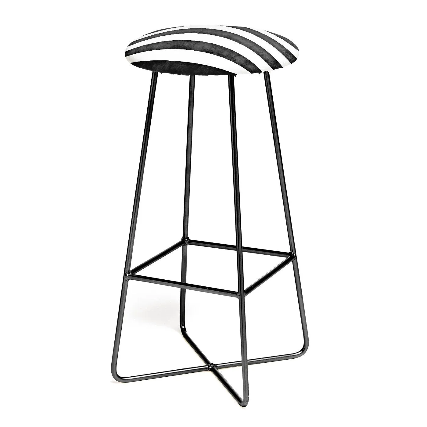 FARMHOUSE SHABBY STRIPES BLACK Bar Stool by Monika Strigel