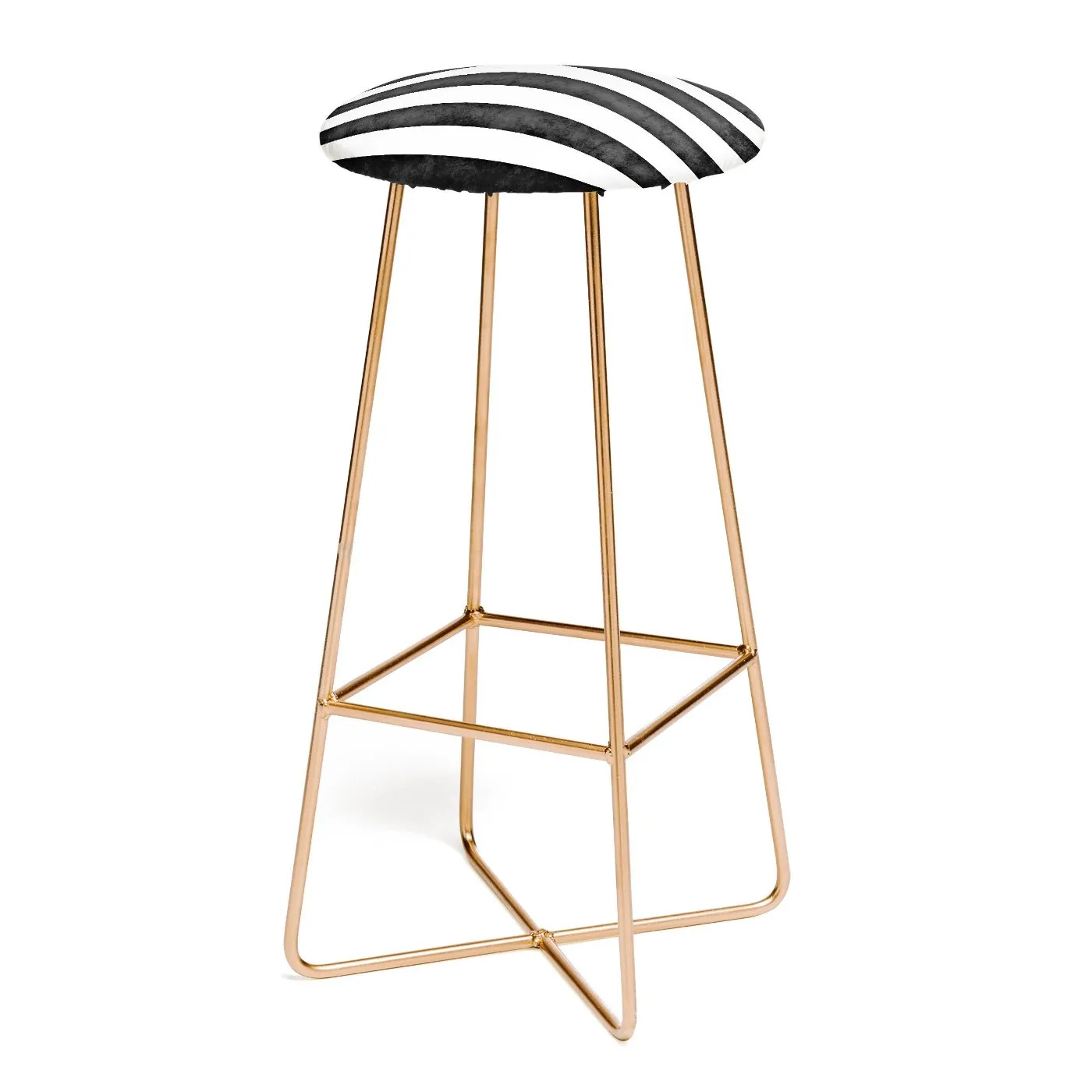 FARMHOUSE SHABBY STRIPES BLACK Bar Stool by Monika Strigel