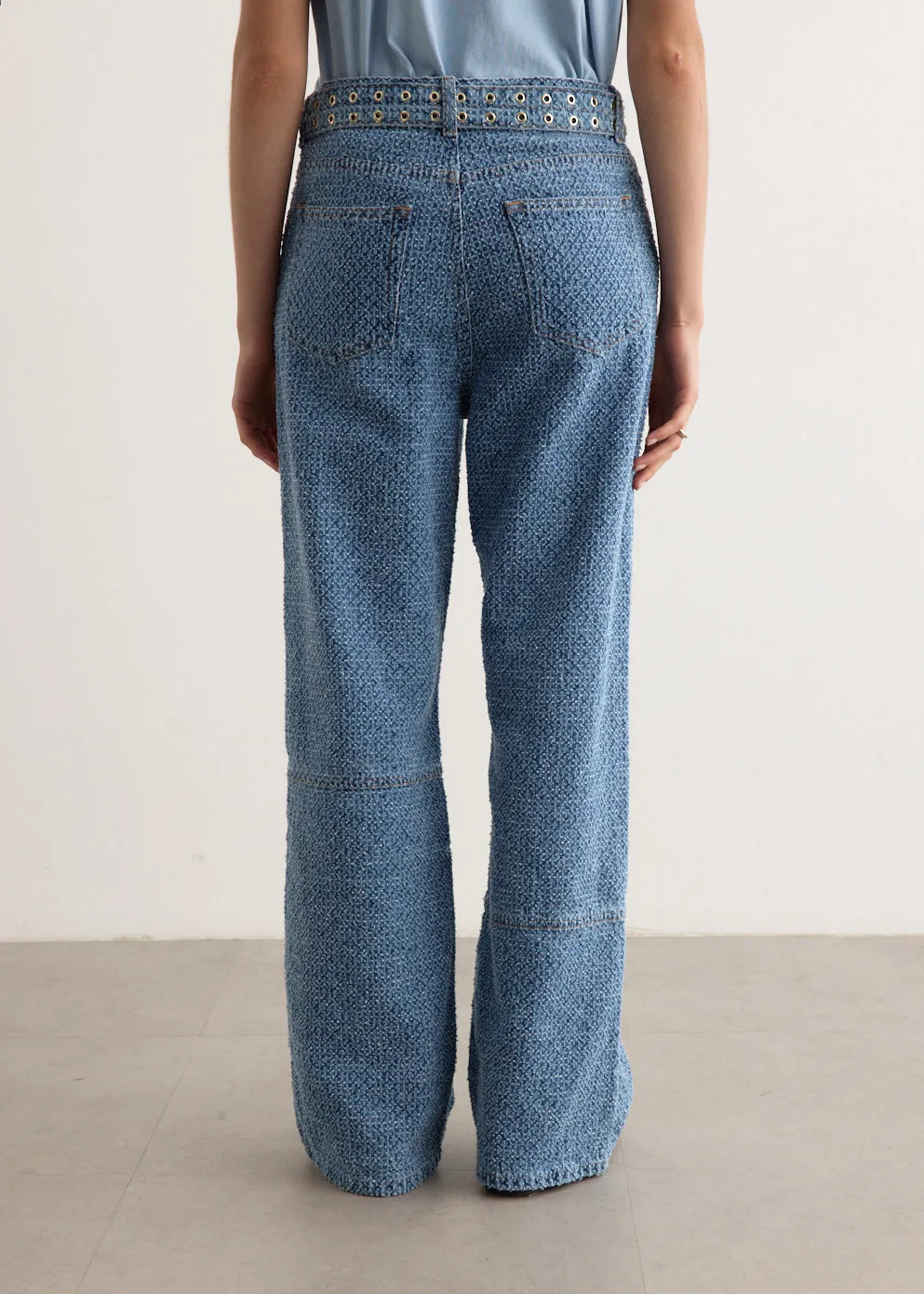 Fluffy Denim Izey Belt Jeans