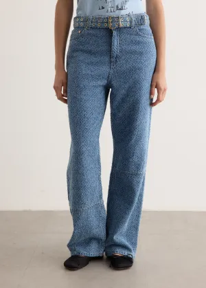 Fluffy Denim Izey Belt Jeans