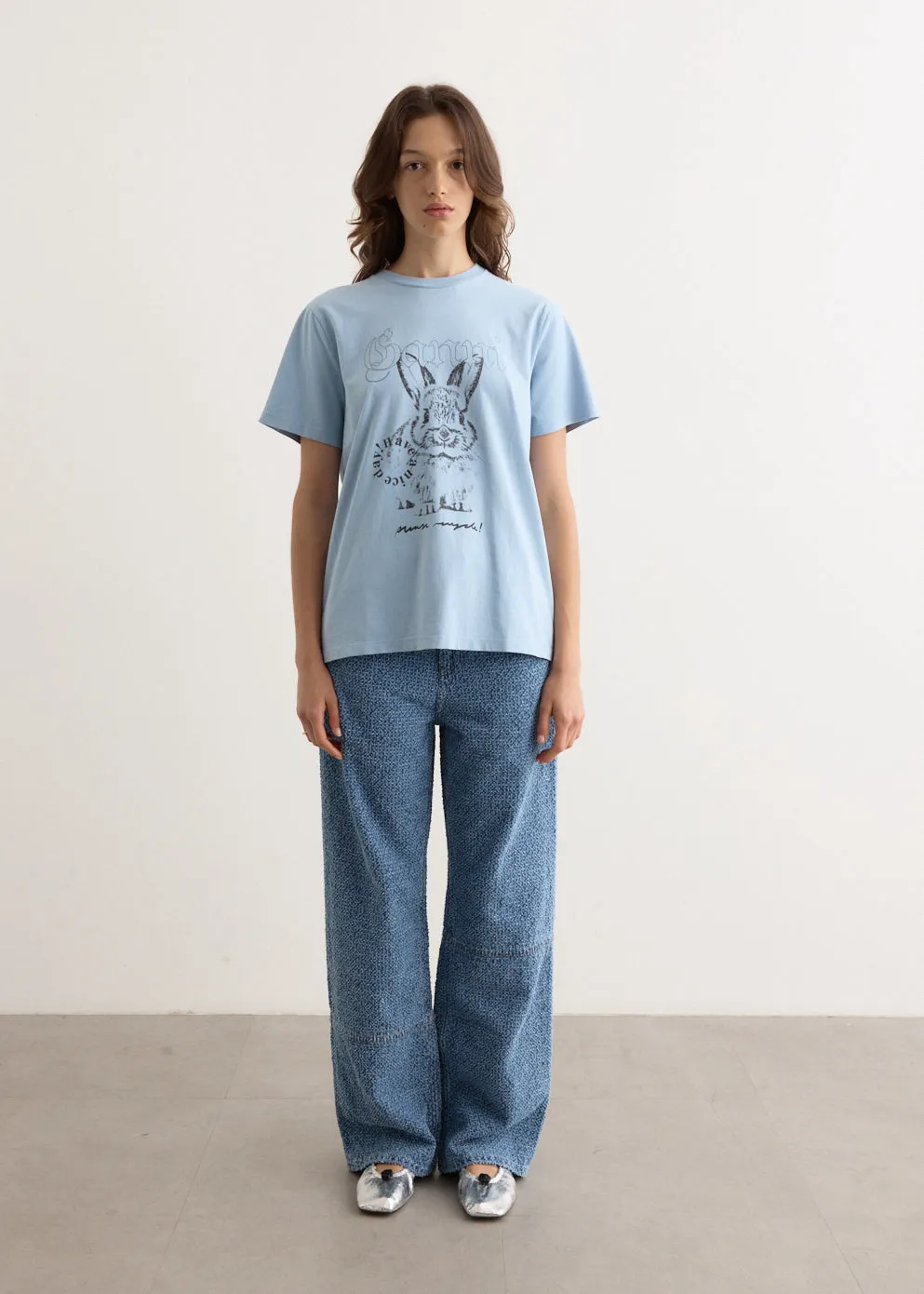 Fluffy Denim Izey Belt Jeans