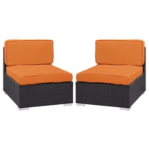 Gather Outdoor Patio Armless Chair Set of 2 by Modway