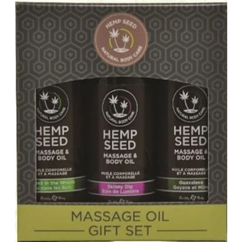 Hemp Seed Massage Oil Gift Set - 3 Pack - 2 Fl. Oz. Bottles