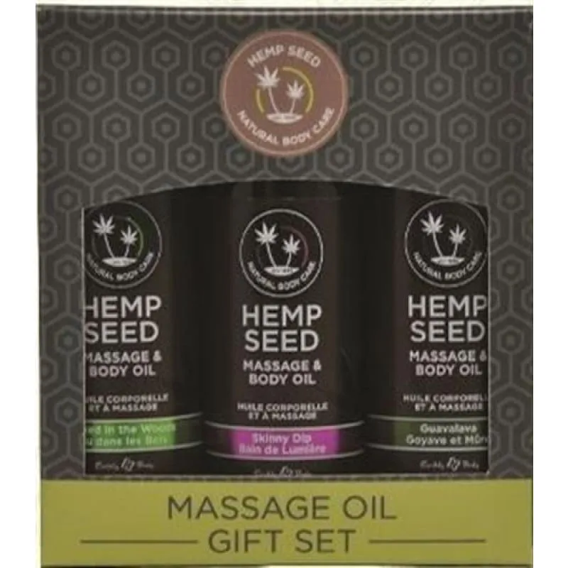 Hemp Seed Massage Oil Gift Set - 3 Pack - 2 Fl. Oz. Bottles