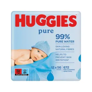 Huggies Baby Wipes Pure 12x56s