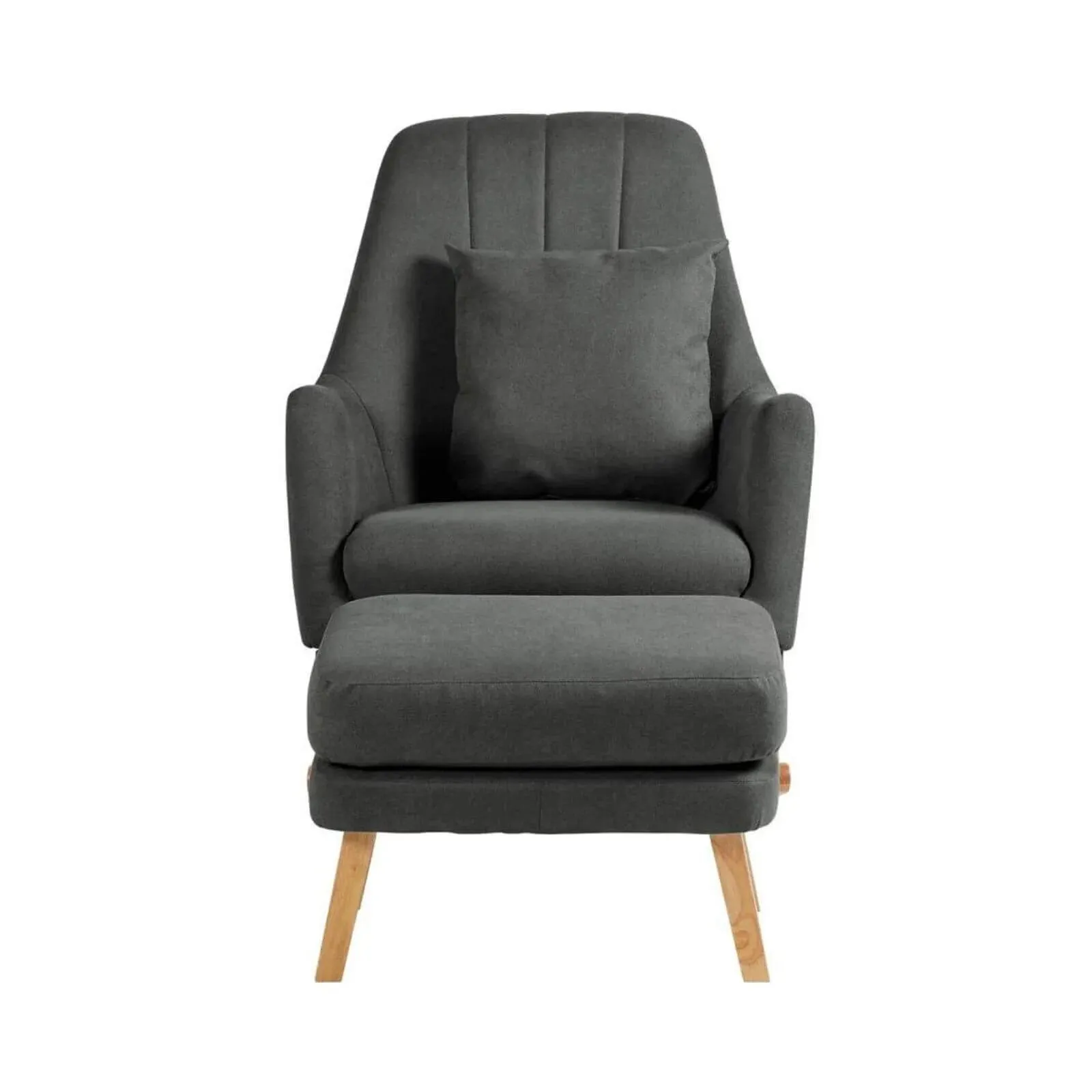 Ickle Bubba Eden Deluxe Nursery Chair & Stool - Charcoal Grey
