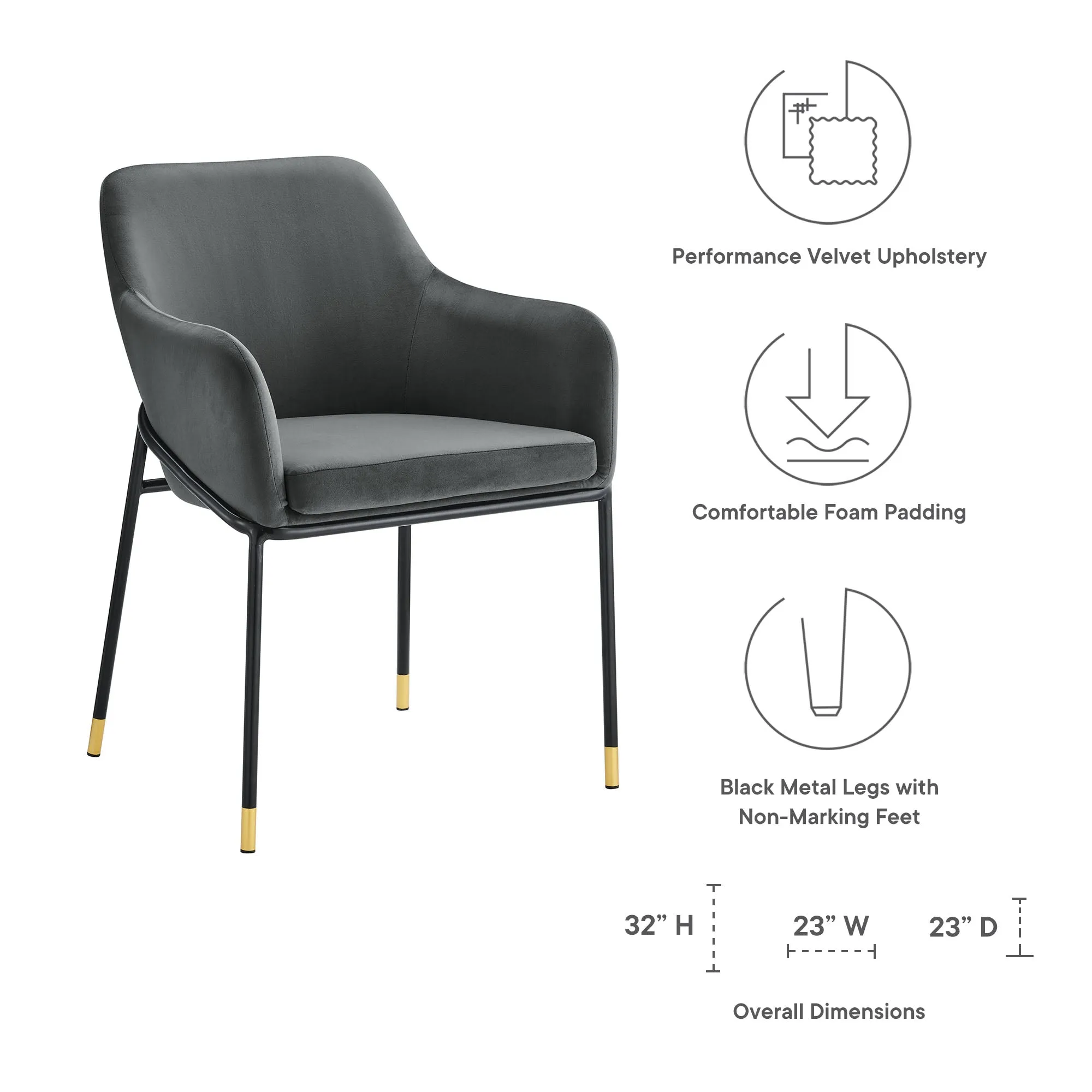 Jovi Performance Velvet Dining Armchair by Modway