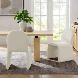 Junia Boucle Upholstered Arch Armless Dining Chair by Modway