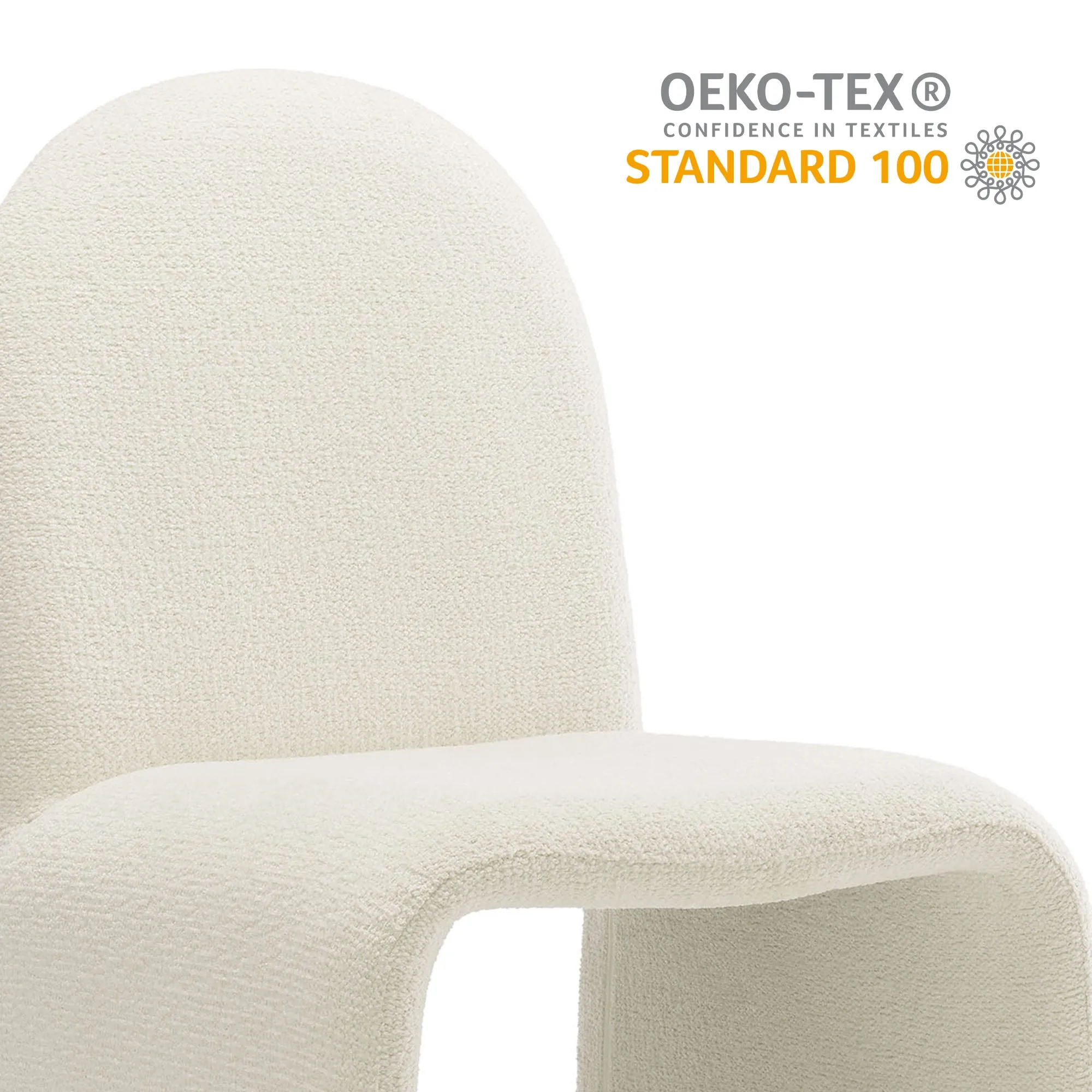 Junia Boucle Upholstered Arch Armless Dining Chair by Modway