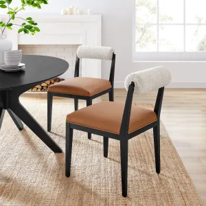 Kai Boucle and Vegan Leather Dining Chair by Modway
