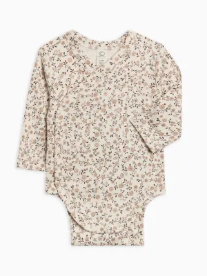 Kai Kimono Bodysuit - Primrose Floral / Chestnut   Taupe