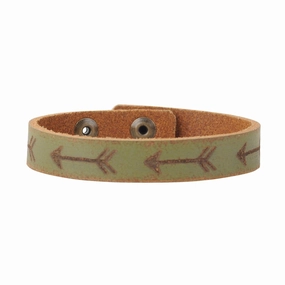 Laser Tooling Arrows Leather Bracelet