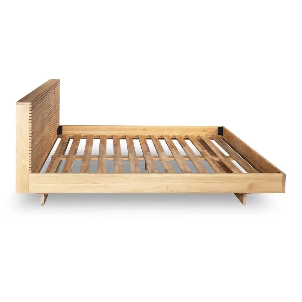 Linear King Bed - Oak