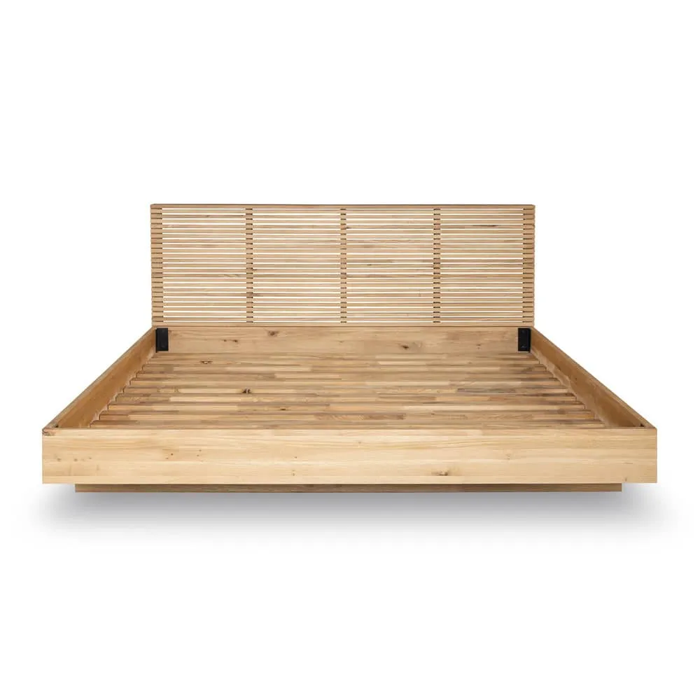 Linear King Bed - Oak