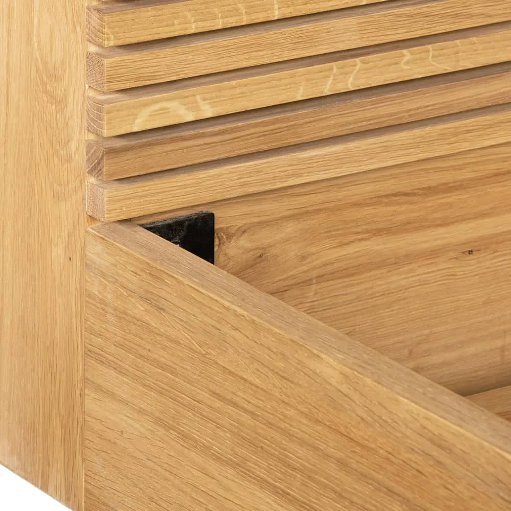 Linear King Bed - Oak
