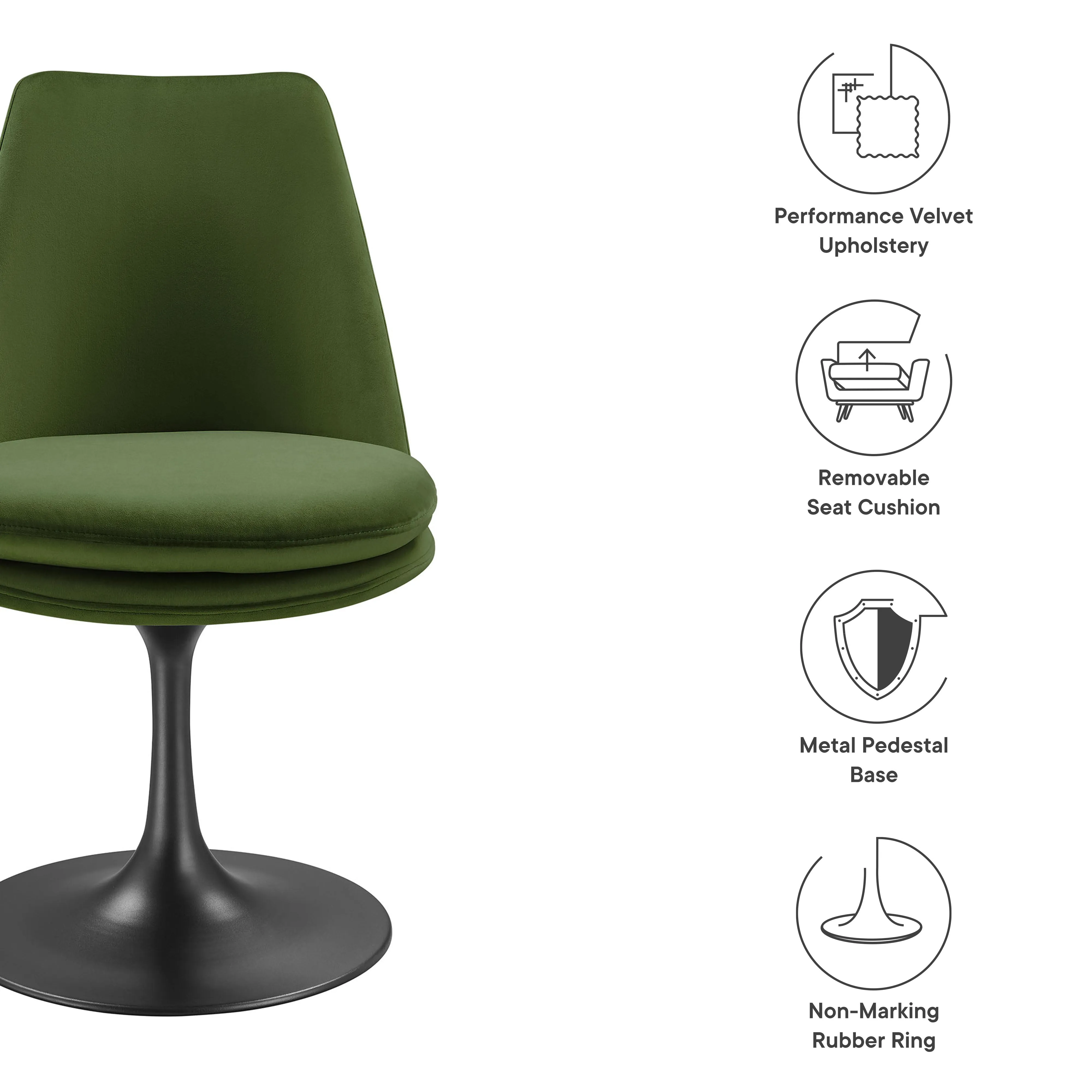 Lippa Swivel Dining Chair by Modway