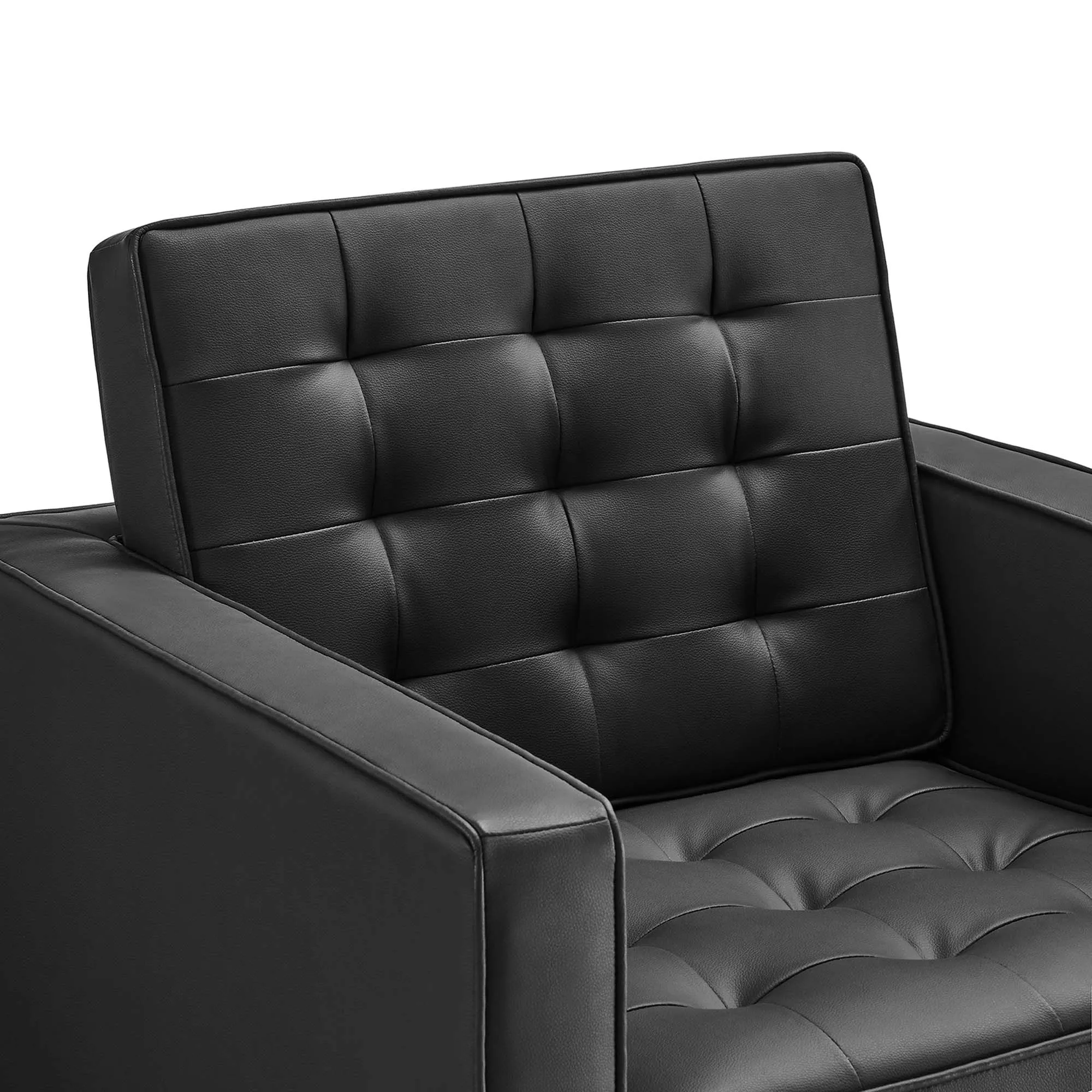 Loft Tufted Vegan Leather Armchairs - Set of 2 by Modway