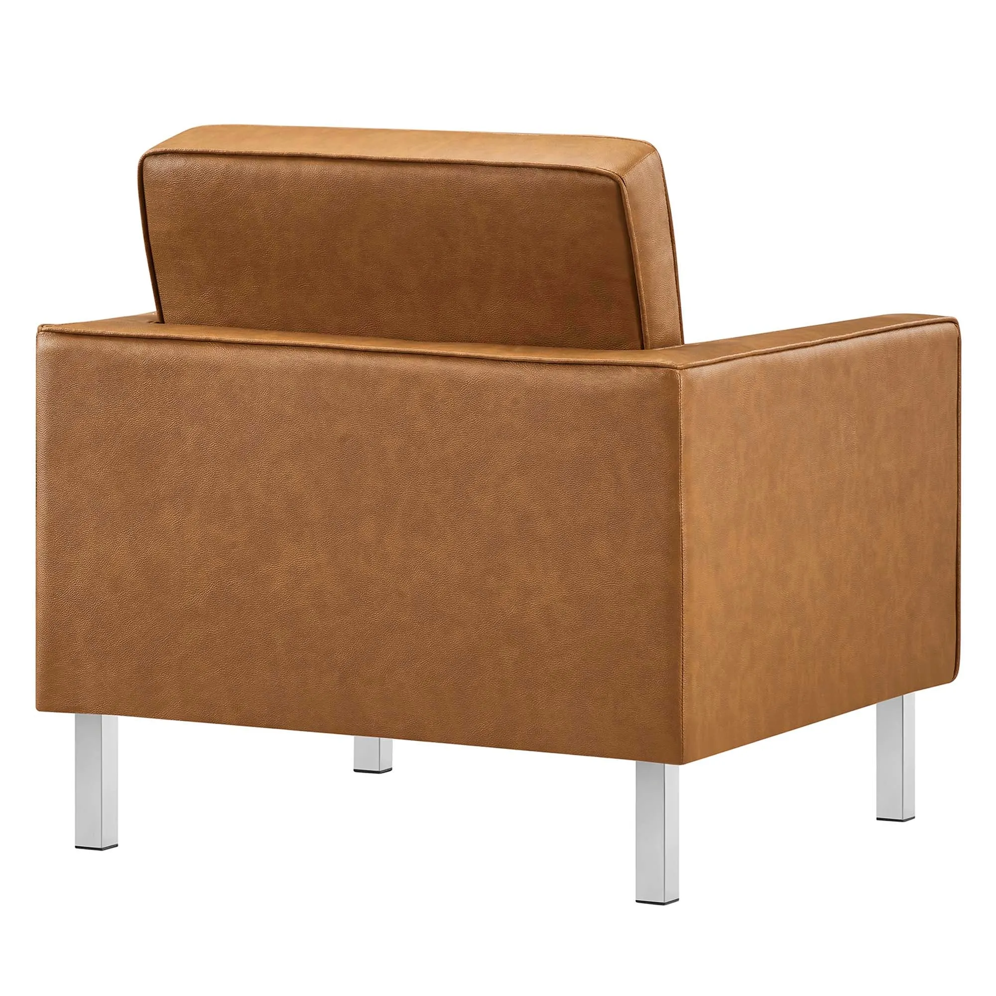 Loft Tufted Vegan Leather Armchairs - Set of 2 by Modway
