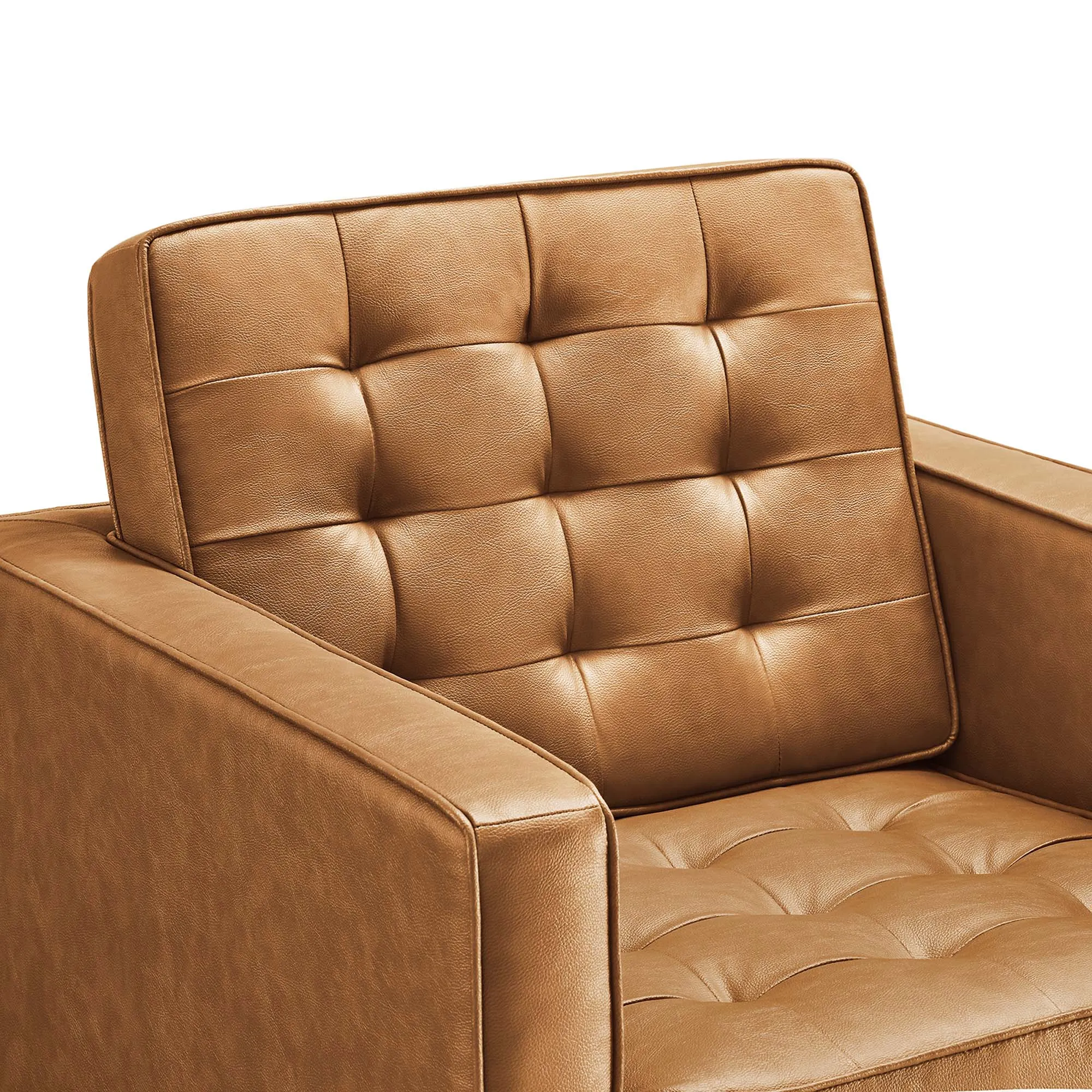 Loft Tufted Vegan Leather Armchairs - Set of 2 by Modway