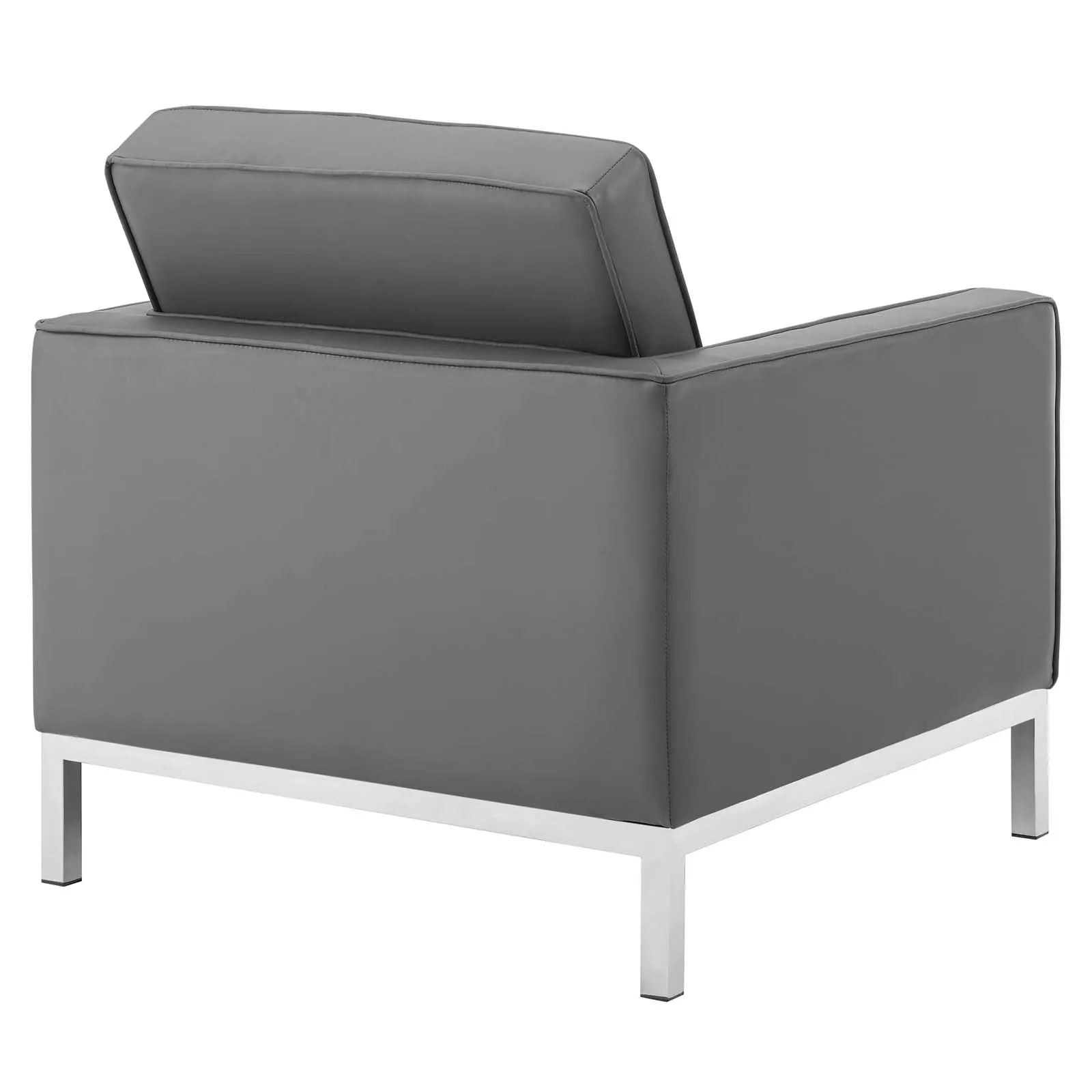 Loft Tufted Vegan Leather Armchairs - Set of 2 by Modway