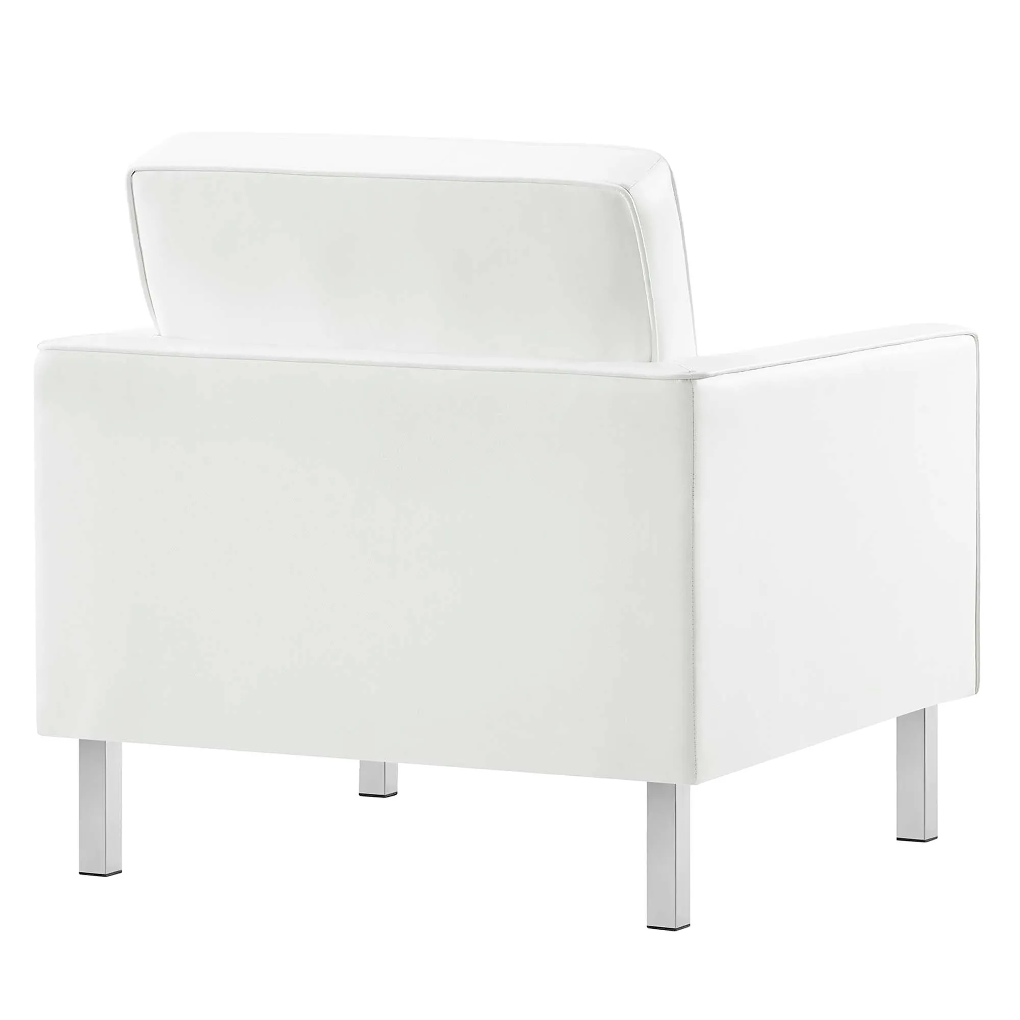 Loft Tufted Vegan Leather Armchairs - Set of 2 by Modway