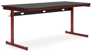 Lynxtyn Red / Black Home Office Desk