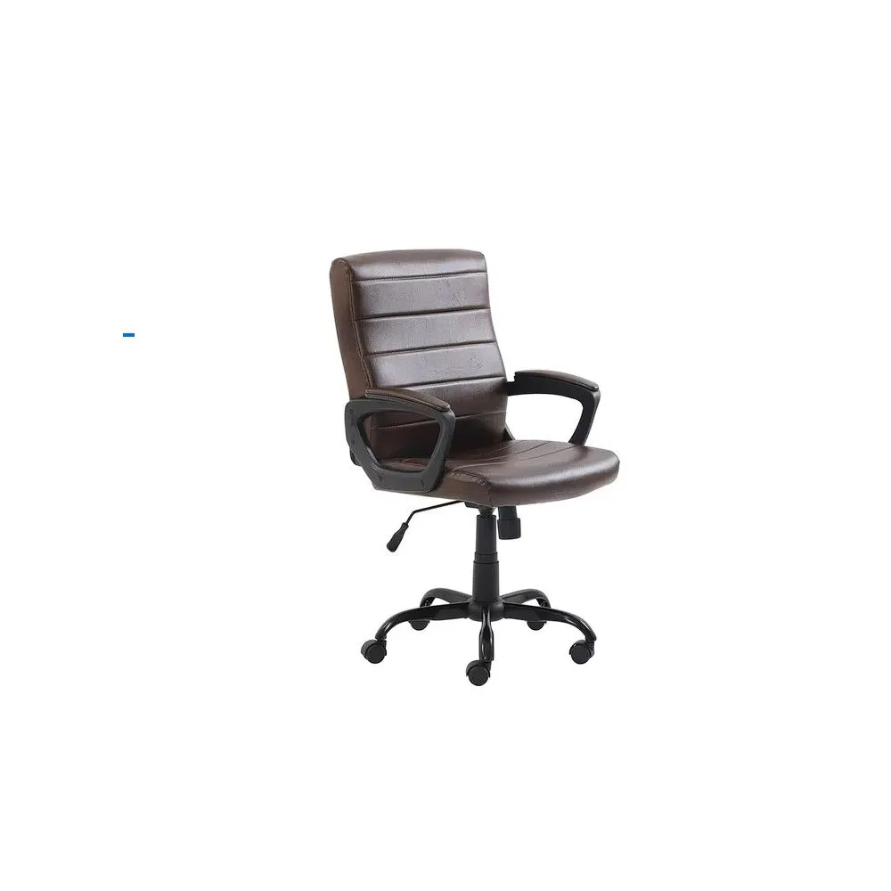 Mainstays MS18-D4-1015-07 Mid-Back Manager's Office Chair with Arms, Bonded Leather, Brown