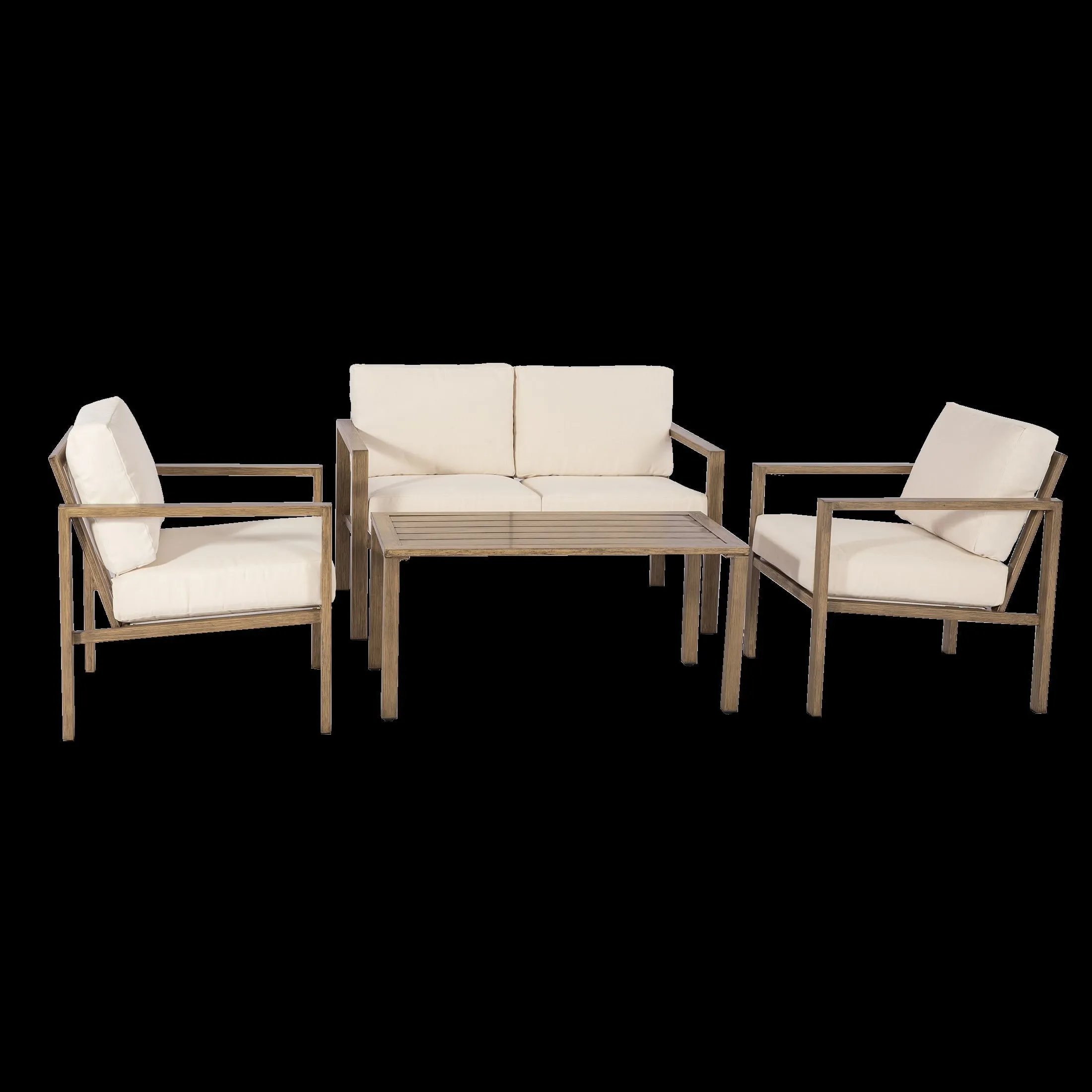 Mainstays MS562807941902 Dashwood 4-Piece Outdoor Patio Conversation Set, Cream