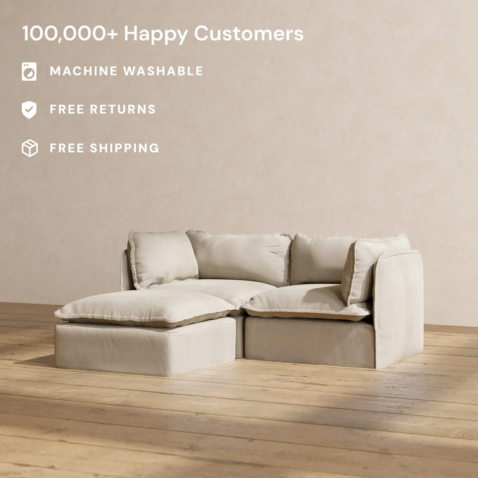 Modular Performance 2-Seater Sectional in Dune | Relaxed Blend