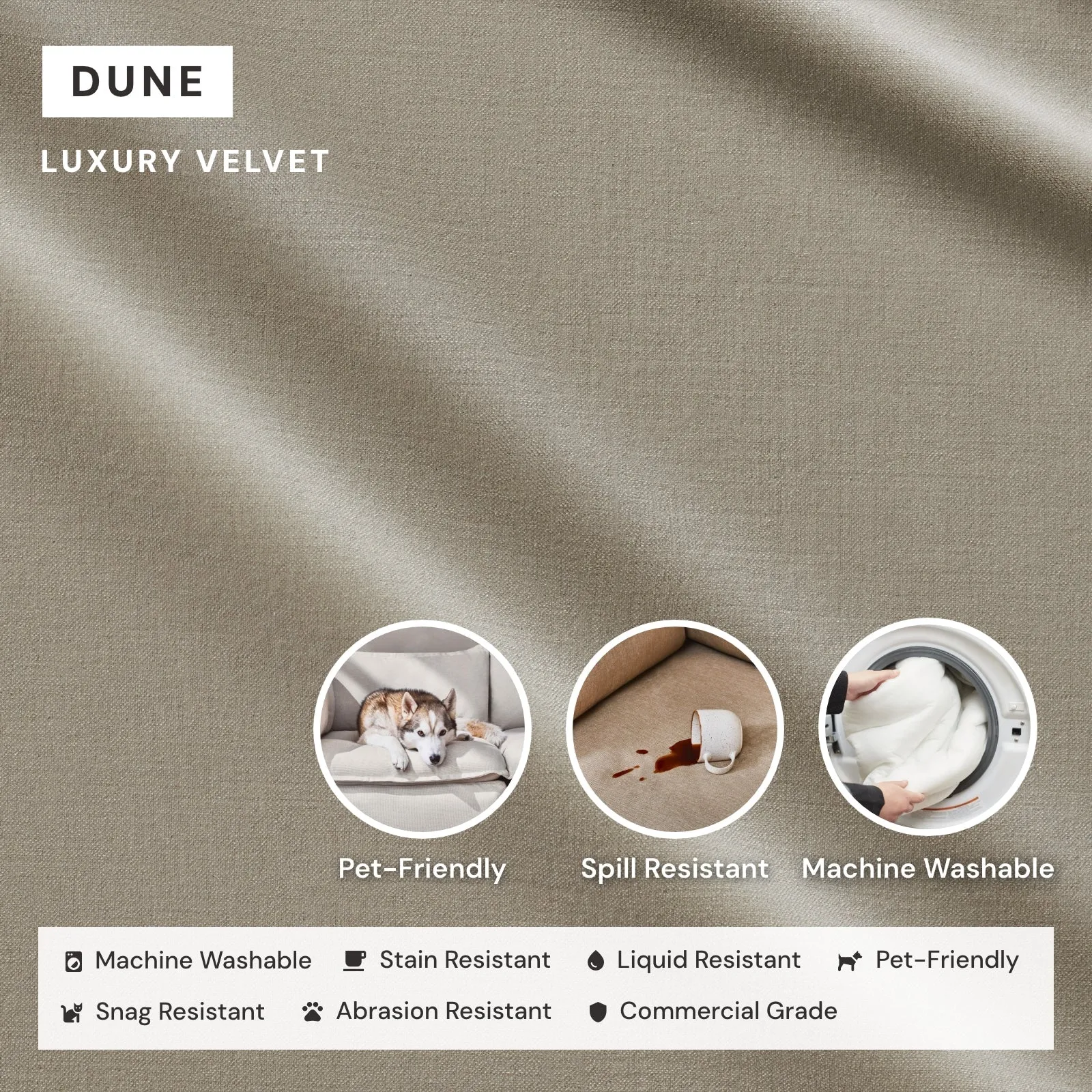 Modular Performance 2-Seater Sectional in Dune | Relaxed Blend