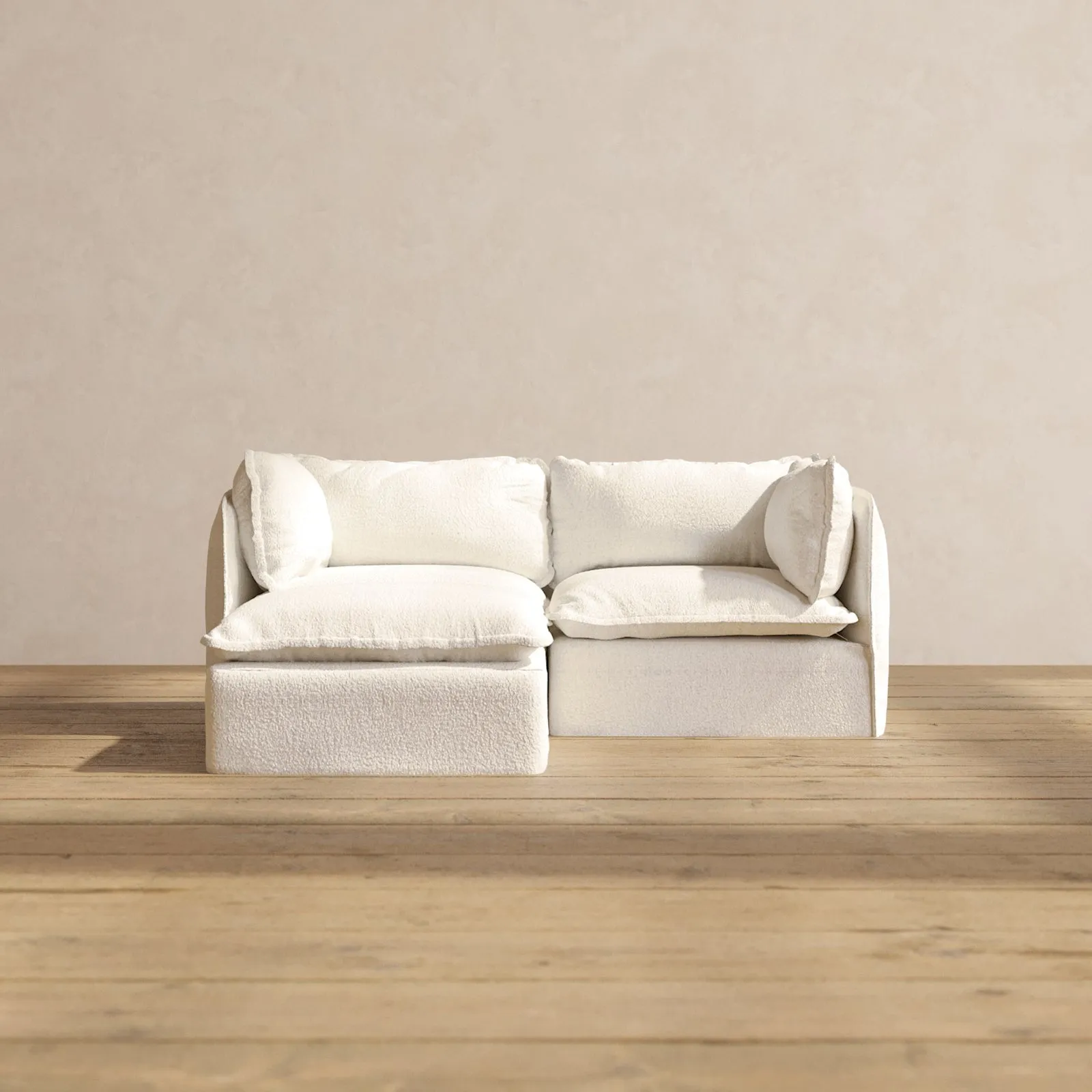Modular Performance 2-Seater Sectional in Mousse | Deluxe Blend