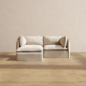Modular Performance 2-Seater Sectional in Oat | Deluxe Blend
