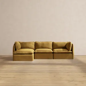 Modular Performance 3-Seater Sectional in Toffee | Deluxe Blend