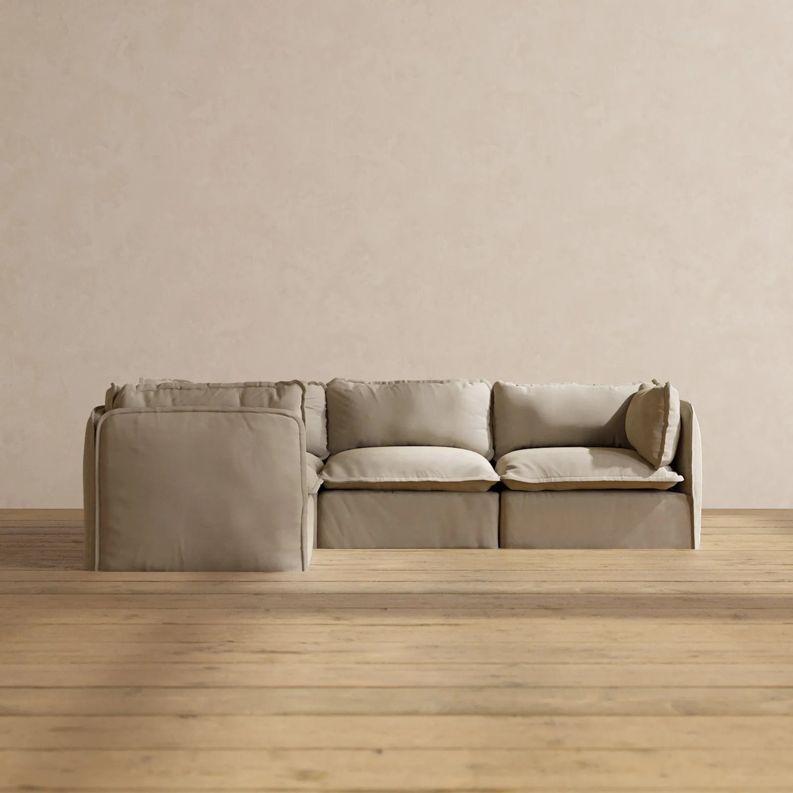 Modular Performance 4-Seater Corner Sectional in Dune | Deluxe Blend