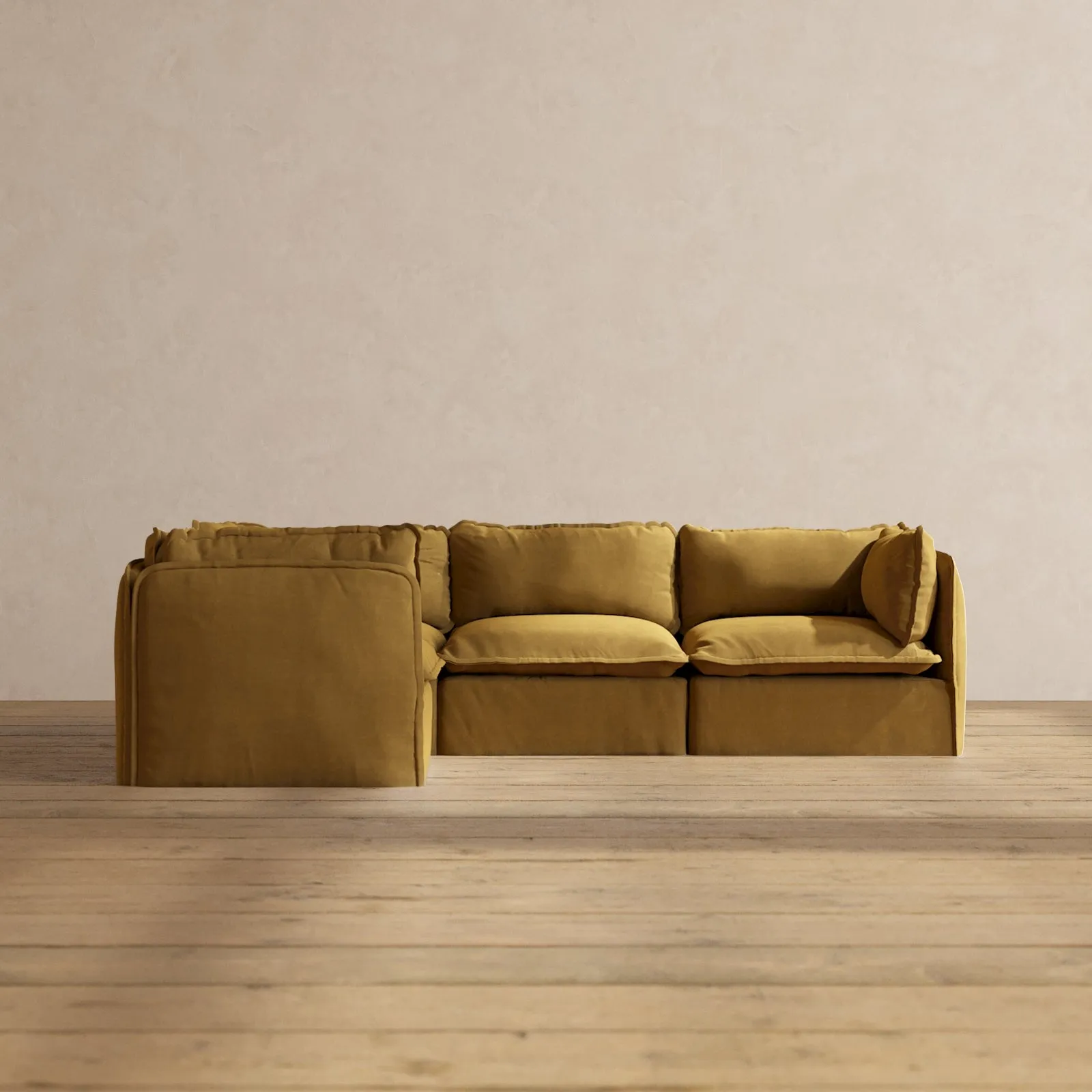 Modular Performance 4-Seater Corner Sectional in Toffee | Relaxed Blend