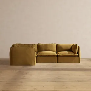 Modular Performance 4-Seater Corner Sectional in Toffee | Relaxed Blend