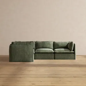 Modular Performance 4-Seater Corner Sectional in Willow | Deluxe Blend